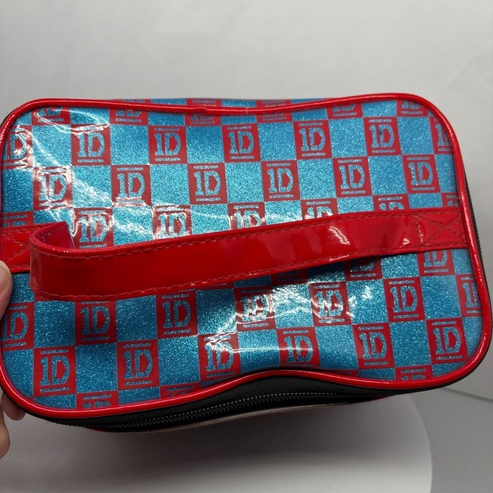 One Direction 1D Red‎ Glitter Makeup Bag Travel Case Vanity Harry Styles Rare